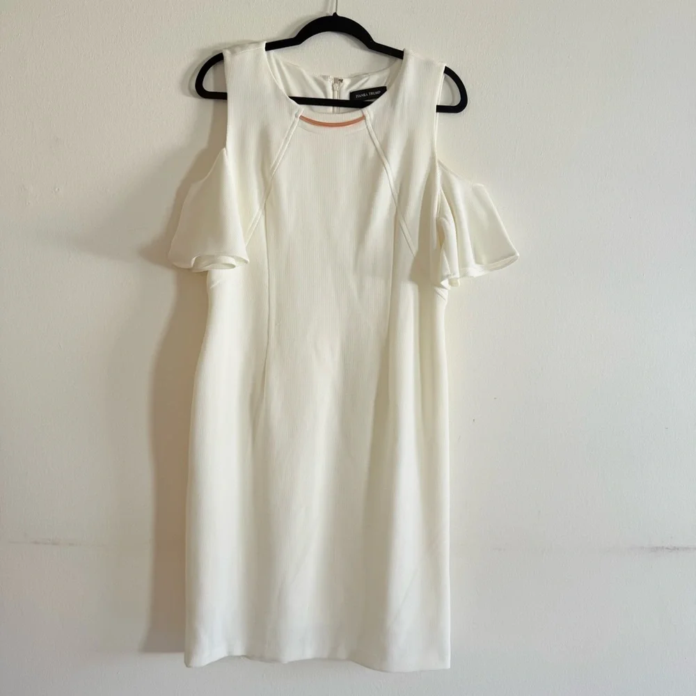 Ivanka • White Cold Shoulder Midi Dress - Picture 1 of 3